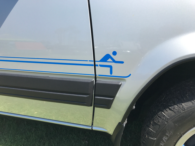 This skier graphic on the Tercel is rad.